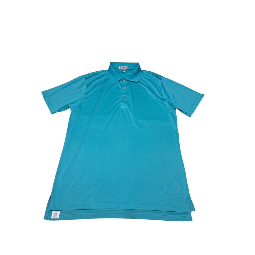 Peter Millar Summer Comfort Polo Shirt Mens Large Teal Blue‎ Performance Golf L